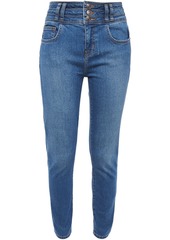 Current/elliott Woman The Pinball Stiletto High-rise Skinny Jeans Mid Denim
