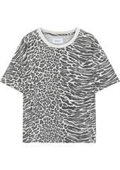 Current/elliott Woman The Roadie Leopard-print Cotton-jersey T-shirt Animal Print
