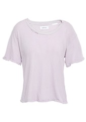 Current/elliott Woman The Short Cg Distressed Cotton-jersey T-shirt Lilac
