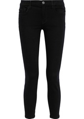 Current/elliott Woman The Stiletto Ankle Low-rise Skinny Jeans Black