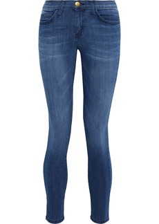 Current/elliott Woman The Stiletto Cropped Low-rise Skinny Jeans Mid Denim