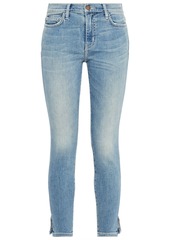 Current/elliott Woman The Stiletto Cropped Mid-rise Skinny Jeans Mid Denim