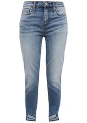 Current/elliott Woman The Turnt Stiletto Cropped Studded Mid-rise Skinny Jeans Mid Denim