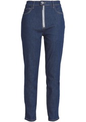 Current/Elliott - Zip-detailed high-rise skinny jeans - Blue - 24