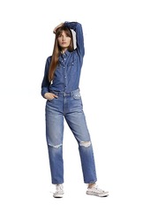 Current/Elliott Women's Distressed Denim Jeans in  Blue The Boyfriend 28