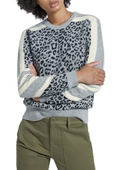 Current/Elliott The Duvall Striped Leopard-Print Sweater