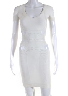 Cushnie Et Ochs Womens Cut-Out V-Neck Short Sleeve Pullover Dress White