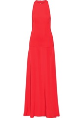 Cushnie Woman Open-back Silk And Stretch-cady Gown Tomato Red