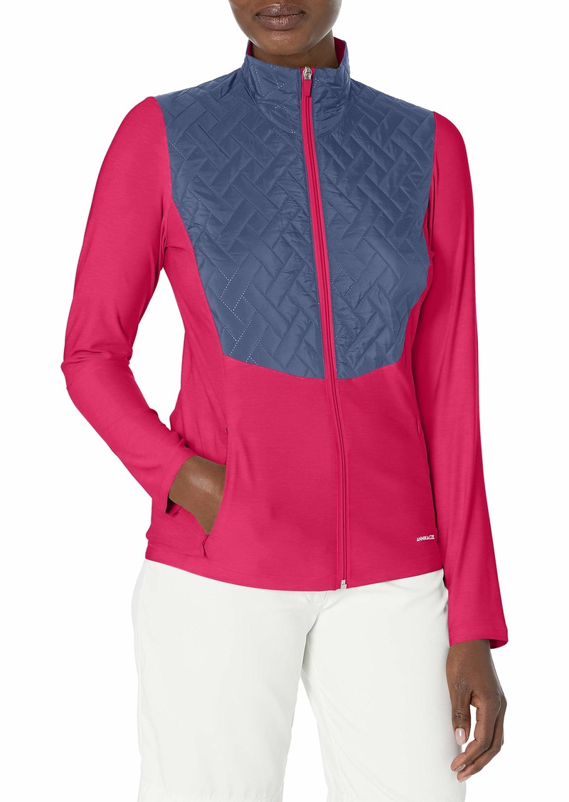 ANNIKA by Cutter & Buck Women's Lightweight Full Zip Propel Hybrid Quilded Color Block Jacket  S