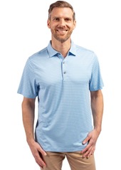 Cutter & Buck Big & Tall Forge Eco Heather Stripe Stretch Recycled Polo Shirt - Atlas heather