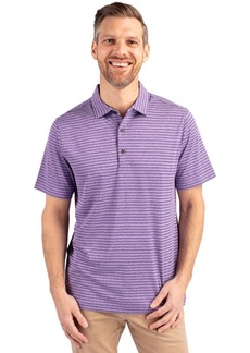 Cutter & Buck Big & Tall Forge Eco Heather Stripe Stretch Recycled Polo Shirt - College purple heather