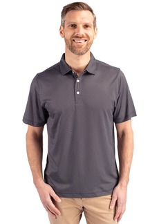 Cutter & Buck Big & Tall Pike Eco Symmetry Print Stretch Recycled Polo Shirt - Black/white