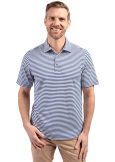 Cutter & Buck Big & Tall Virtue Eco Pique Stripe Recycled Polo Shirt - Tour blue