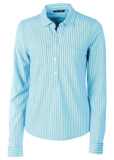 Cutter & Buck Ladies' Reach Oxford Stripe Popover Shirt