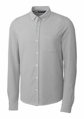 Cutter & Buck Men's Long Sleeve Cotton-Blend Knit Reach Oxford Shirt  M