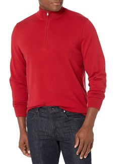 Cutter & Buck Men's Cotton-Rich Classic Lakemont Anti-Pilling Half-Zip Sweater Cardinal red
