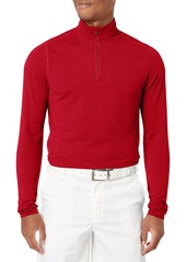 Cutter & Buck Men's Drytec UPF 35+ Cotton Advantage Mock Neck Half Zip Shirt Cardinal red