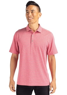 Cutter & Buck Men's Forge Eco Heather Stripe Stretch Recycled Polo Shirt - Cardinal red heather