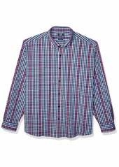 Cutter & Buck Men's Long Sleeve Anchor Double Check Plaid Button Up Shirt  M
