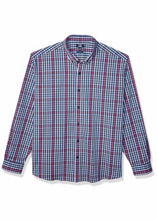 Cutter & Buck Men's Long Sleeve Anchor Double Check Plaid Button Up Shirt  XL
