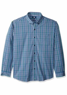 Cutter & Buck Men's Long Sleeve Anchor Double Check Plaid Button Up Shirt  XL