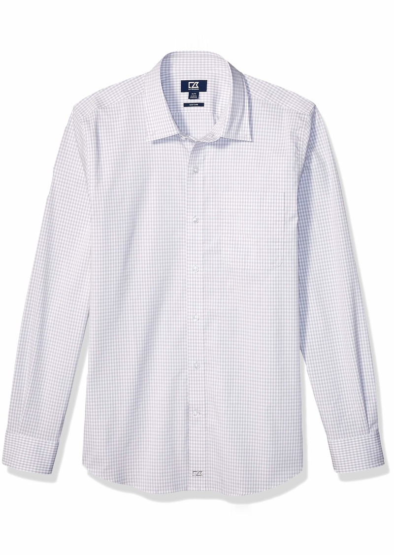 Cutter & Buck Men's Long Sleeve Anchor Gingham Tailored Fit Button Up Shirt  S