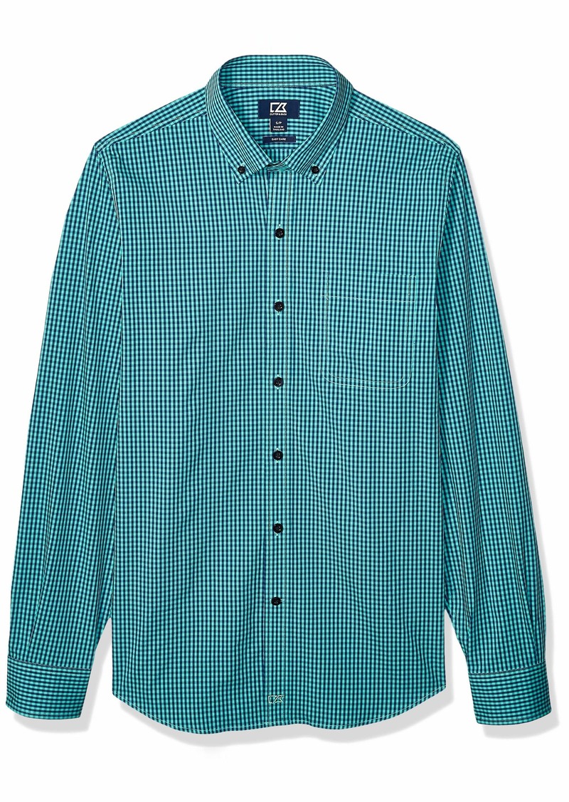 Cutter & Buck Men's Long Sleeve Anchor Gingham Tailored Fit Button Up Shirt  XXL