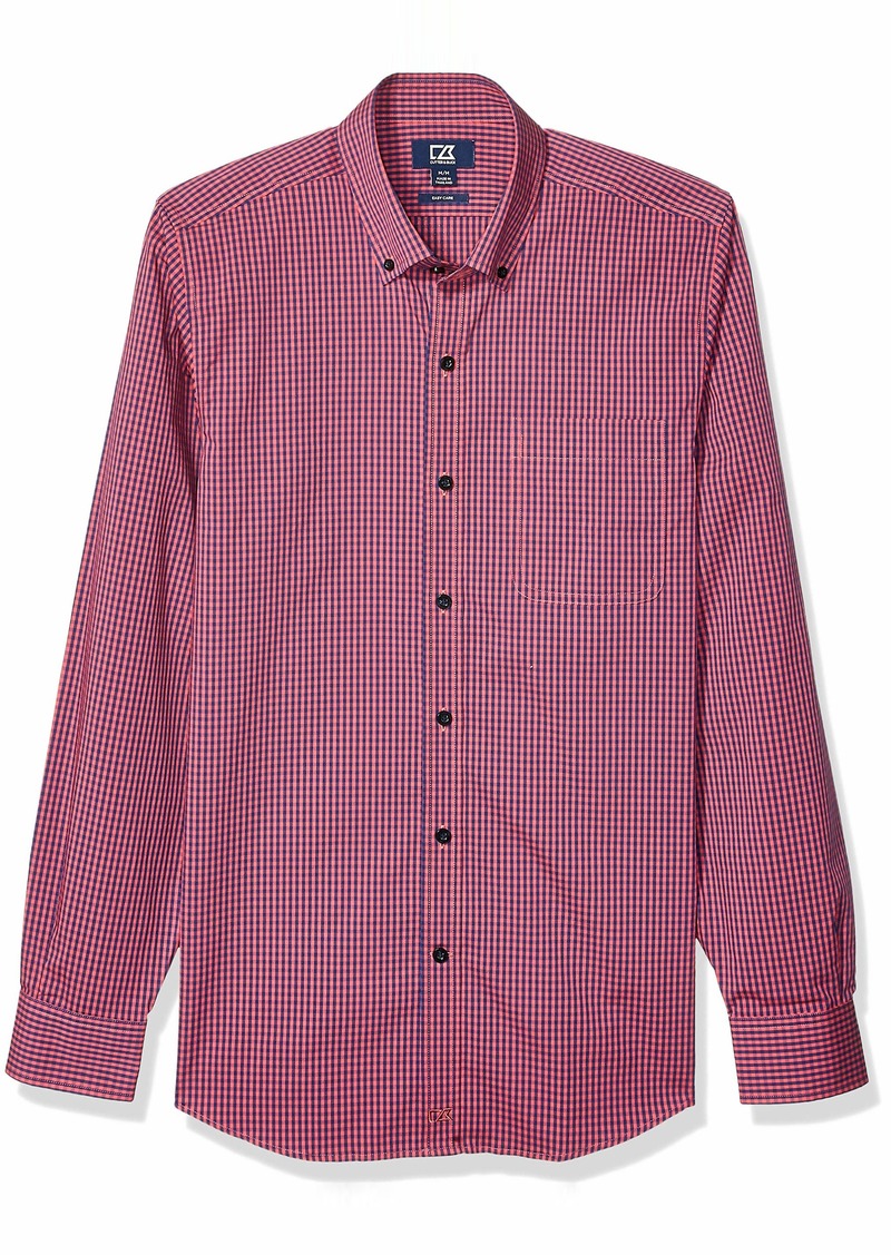 Cutter & Buck mens Long Sleeve Anchor Gingham Tailored Fit Up Button Down Shirt   US