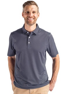 Cutter & Buck Men's Pike Eco Symmetry Print Stretch Recycled Polo Shirt - Navy blue/white