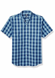 Cutter & Buck Men's Short Sleeve Strive Shadow Plaid Button Up Shirt  M