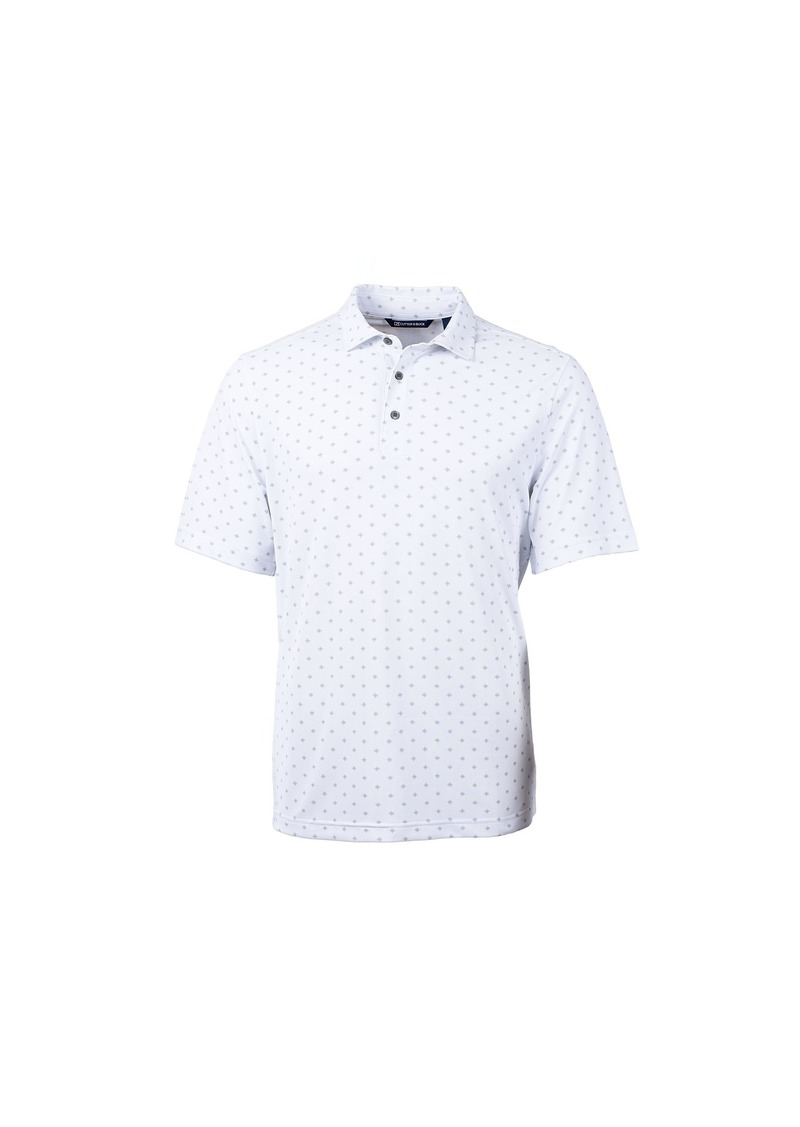 Cutter & Buck Men's Short Sleeve Virtue Eco Pique Tile Print Polo Shirt  XL