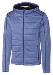 Cutter & Buck Men's Weathertec Jersey Bonded Fleece Altitude Quilted Hood Jacket  2X Tall