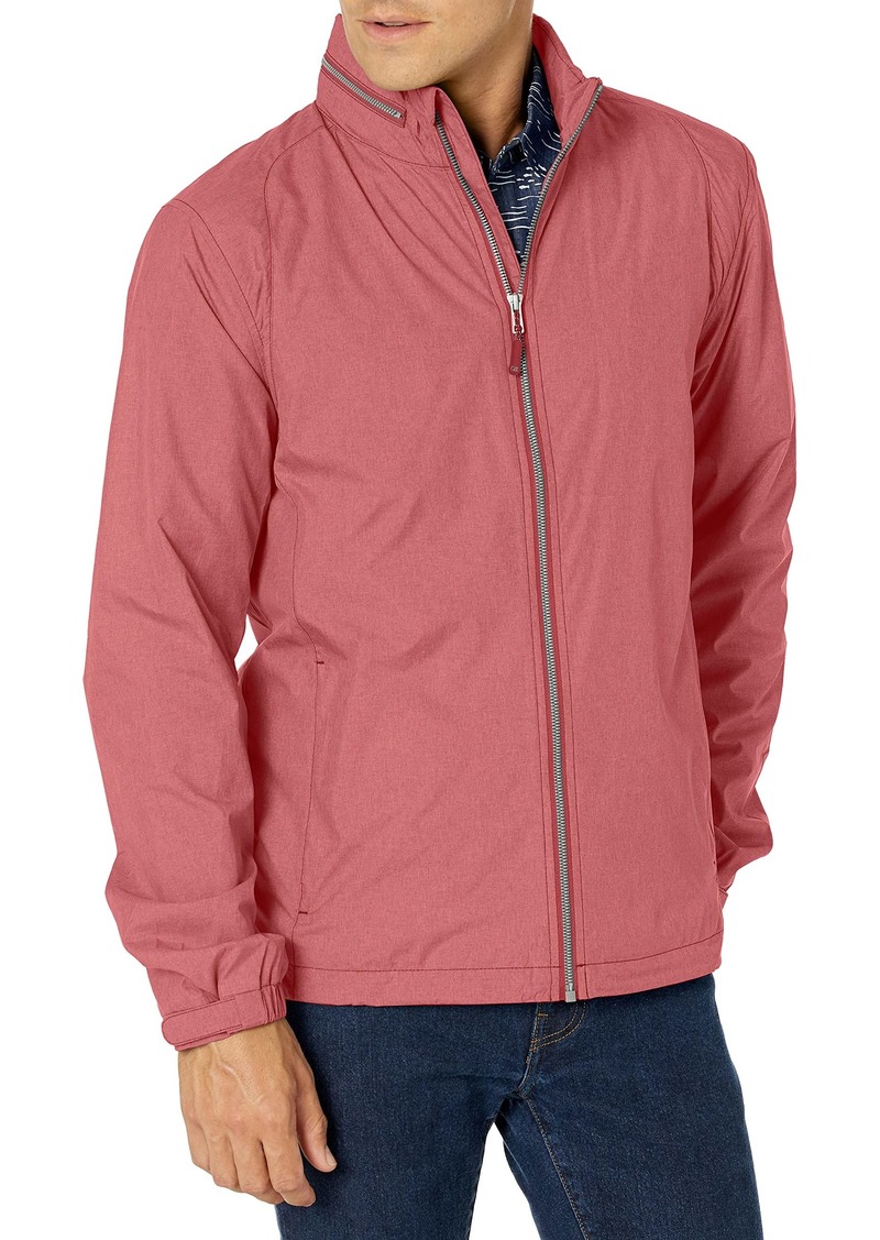 Cutter & Buck Men's Weathertec Packable Weather Resistant Panoramic Hood Jacket Cardinal red