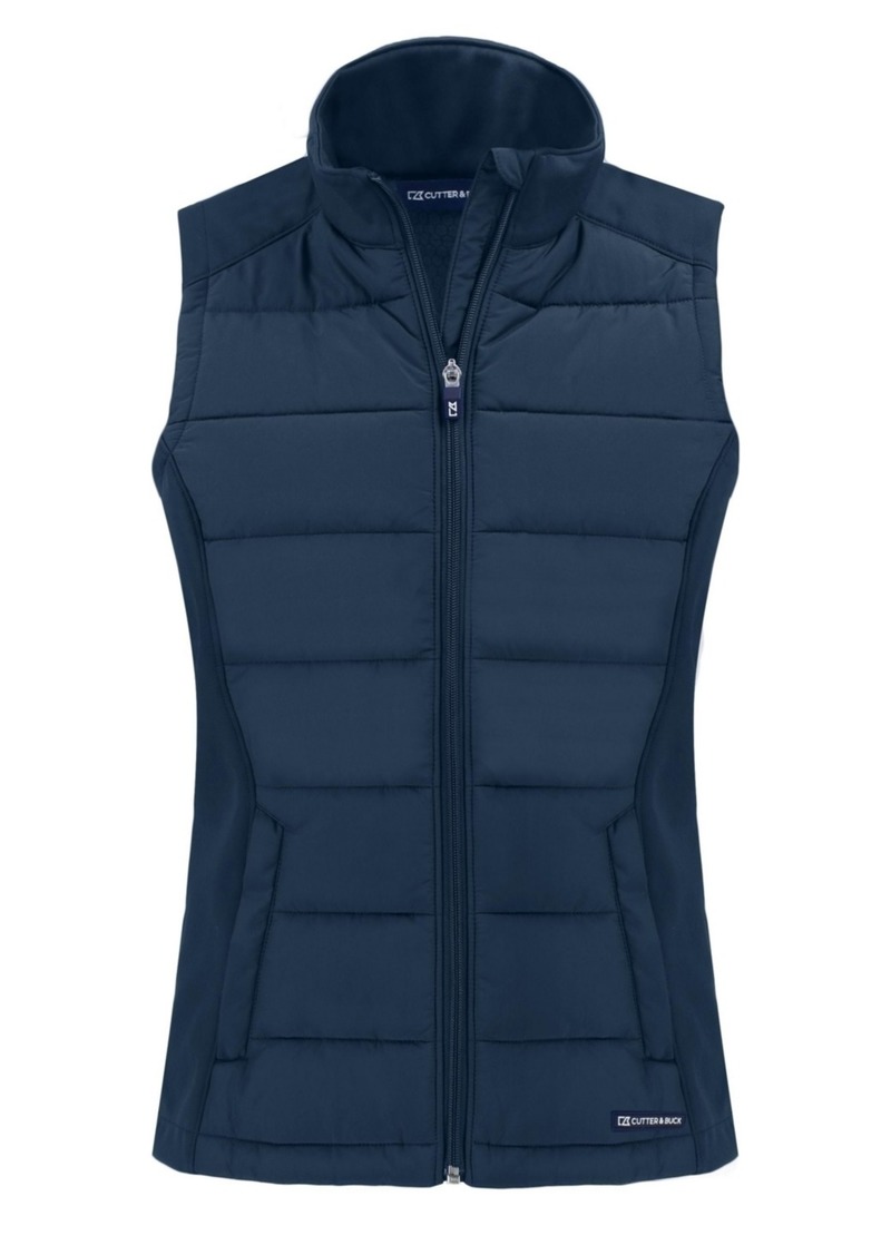 Cutter & Buck Women's Evoke Hybrid Eco Softshell Recycled Full Zip Vest - Navy blue