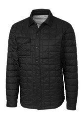 Cutter & Buck Rainier PrimaLoft Men's Big & Tall Eco Insulated Quilted Shirt Jacket - Black