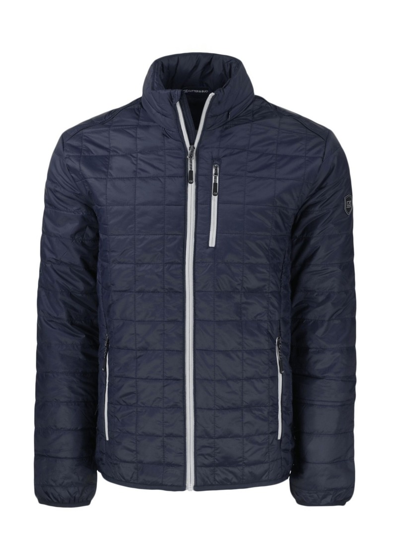 Cutter & Buck Rainier PrimaLoft Mens Eco Insulated Full Zip Puffer Jacket - Dark navy/silver