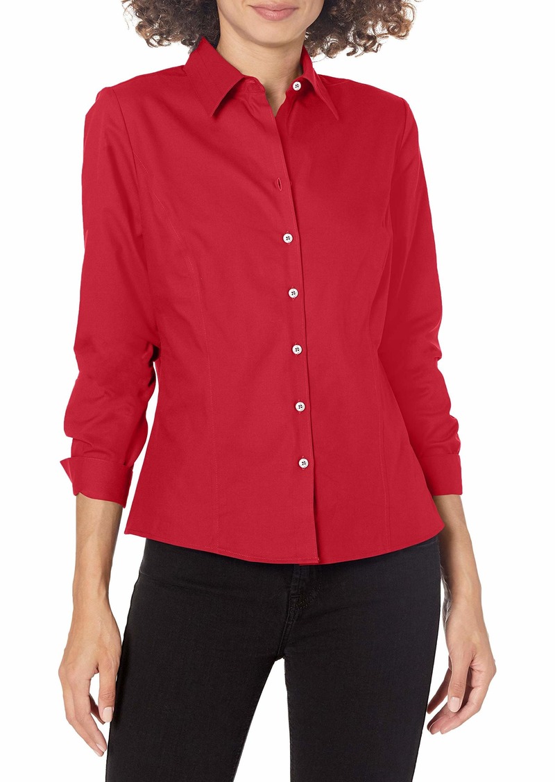 Cutter & Buck Women's Epic Easy Care Long Sleeve Fine Twill Collared Shirt Cardinal red L