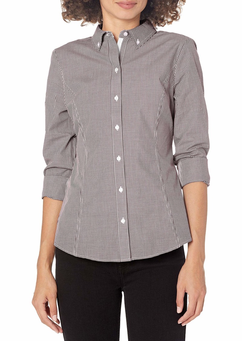 Cutter & Buck Women's Epic Easy Care Long Sleeve Gingham Collared Shirt  M