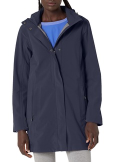 Cutter & Buck Women's ld Hooded Shell Waterproof and Wind Resistant Long Jacket  XXXL