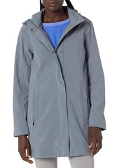 Cutter & Buck Women's ld Hooded Shell Waterproof and Wind Resistant Long Jacket  S