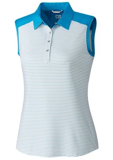 Cutter & Buck Women's Moisture Wicking UPF 50+ Sleeveless Lauren Stripe Polo Shirt