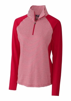 Cutter & Buck Womens Forge Tonal Stripe Half Zip Polo Shirt   US