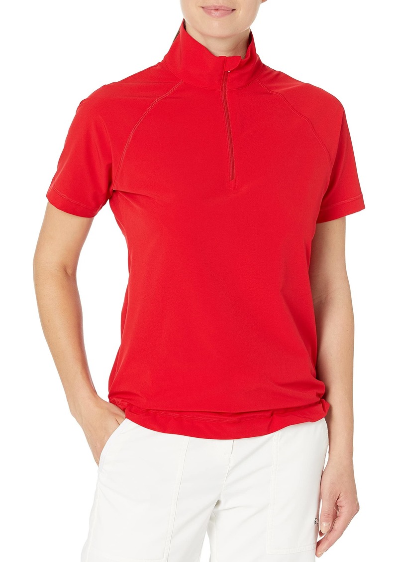 Cutter & Buck Women's Short Sleeve Response Half Zip Mock Neck Top  XL