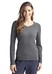 Cutter & Buck Women's Soft Cotton Blend Lakemont Long Sleeve V-Neck Sweater  S