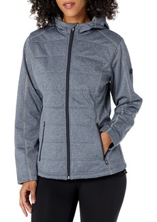 Cutter & Buck Women's Weathertec Jersey Bonded Fleece Altitude Quilted Hood Jacket  XLarge