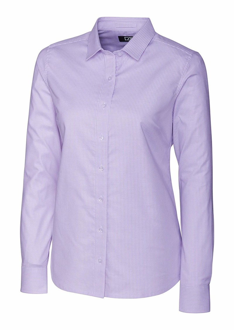 Cutter & Buck womens Wrinkle Resistant Stretch Long Sleeve Button Down Dress Shirt   US