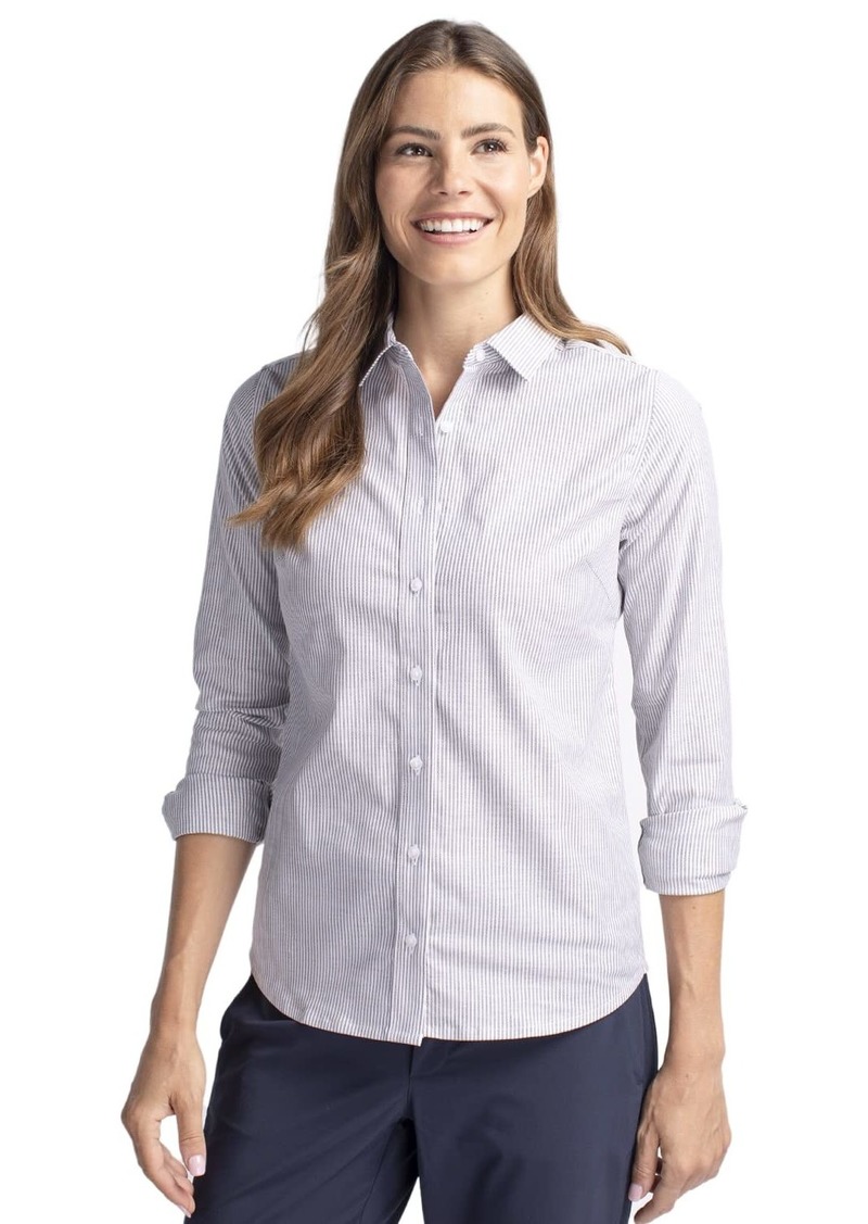 Cutter & Buck Women's Wrinkle Resistant Stretch Long Sleeve Button Down Shirt  XLarge