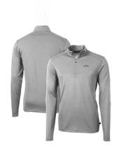Men's Cutter & Buck Gray James Madison Dukes Big & Tall Virtue Eco Pique Recycled Quarter-Zip Pullover Top at Nordstrom