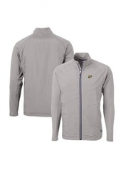 Men's Cutter & Buck Gray West Virginia Mountaineers Adapt Eco Knit Hybrid Recycled Full-Zip Jacket at Nordstrom