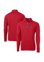 Men's Cutter & Buck Red Round Rock Express Adapt Eco Knit Stretch Recycled Quarter-Zip Pullover at Nordstrom